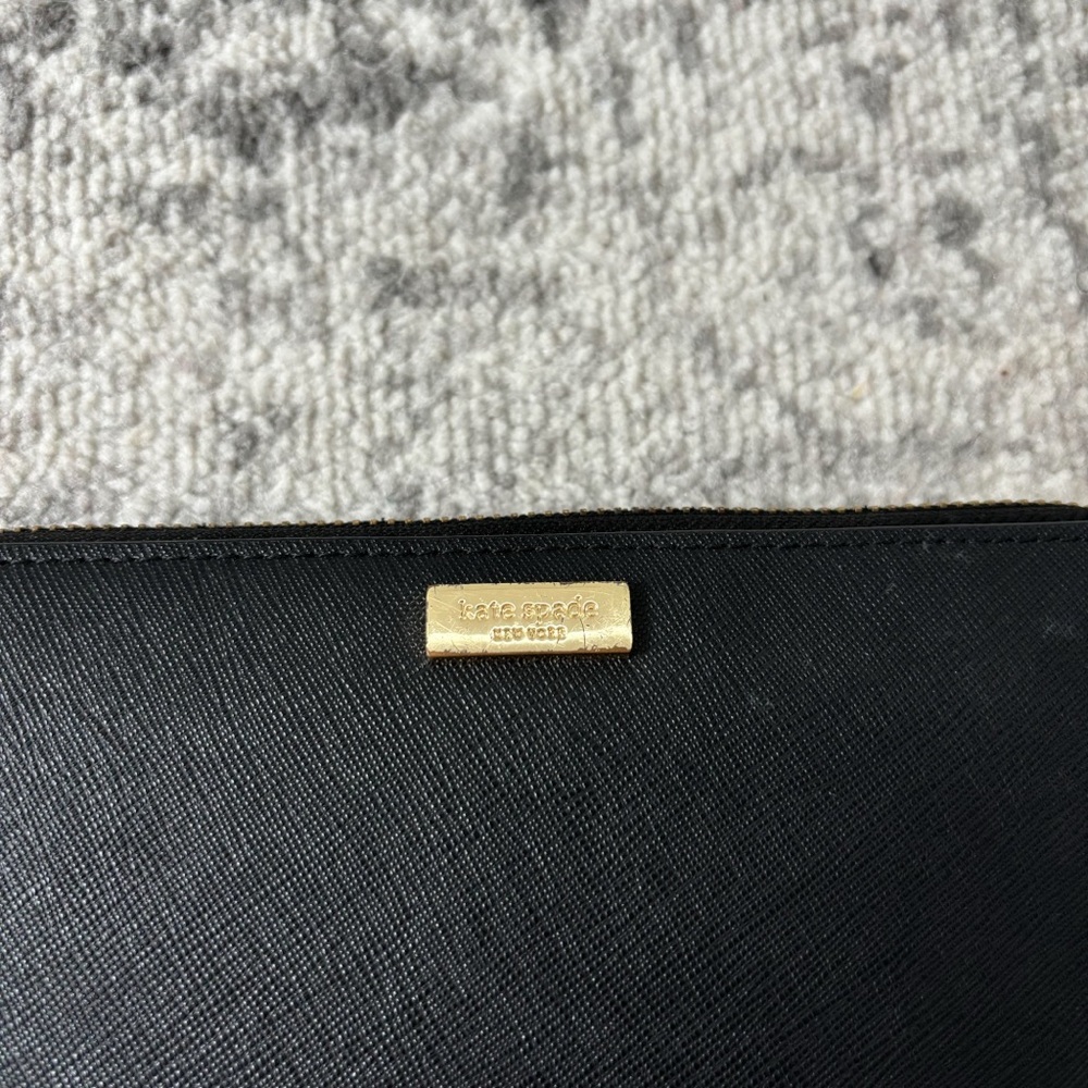 Kate Spade Black Leather Continental Zippered Wallet - Picture 10 of 10